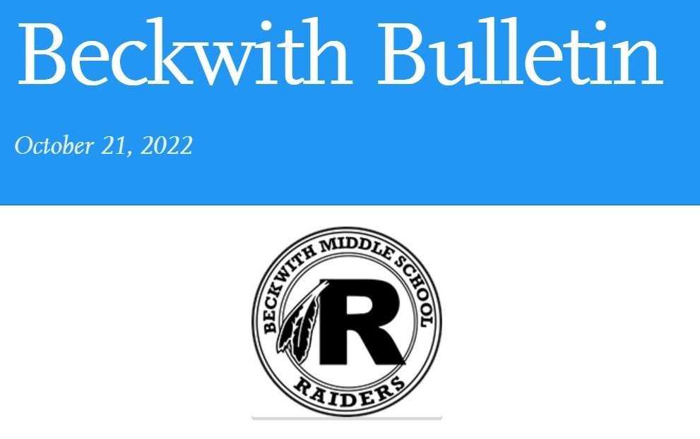 Beckwith Bulletin October 21, 2022
