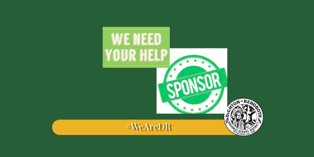 Green Image with text boxes that read We Need your help and Sponsor & #WeareDR