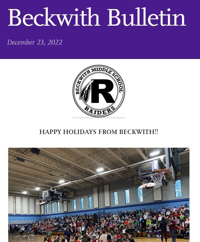Beckwith Bulletin 12-23-22